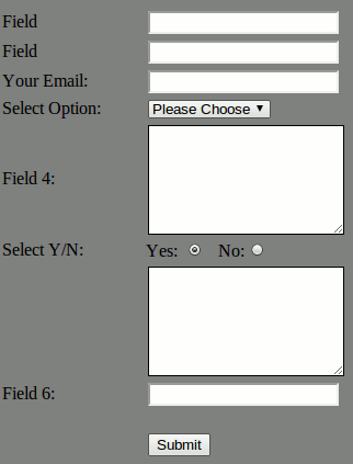 contact form